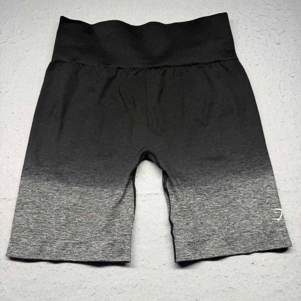Gymshark Shorts Womens L Black Grey Adapt Ombre Seamless Biker GLSH5545 Athletic
